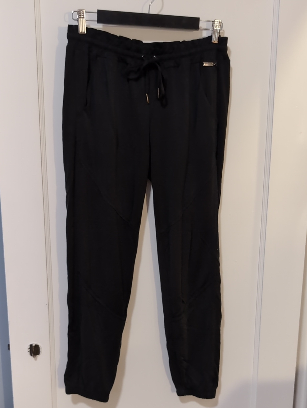 Cute Betsey Johnson Black Drawstring Track Joggers